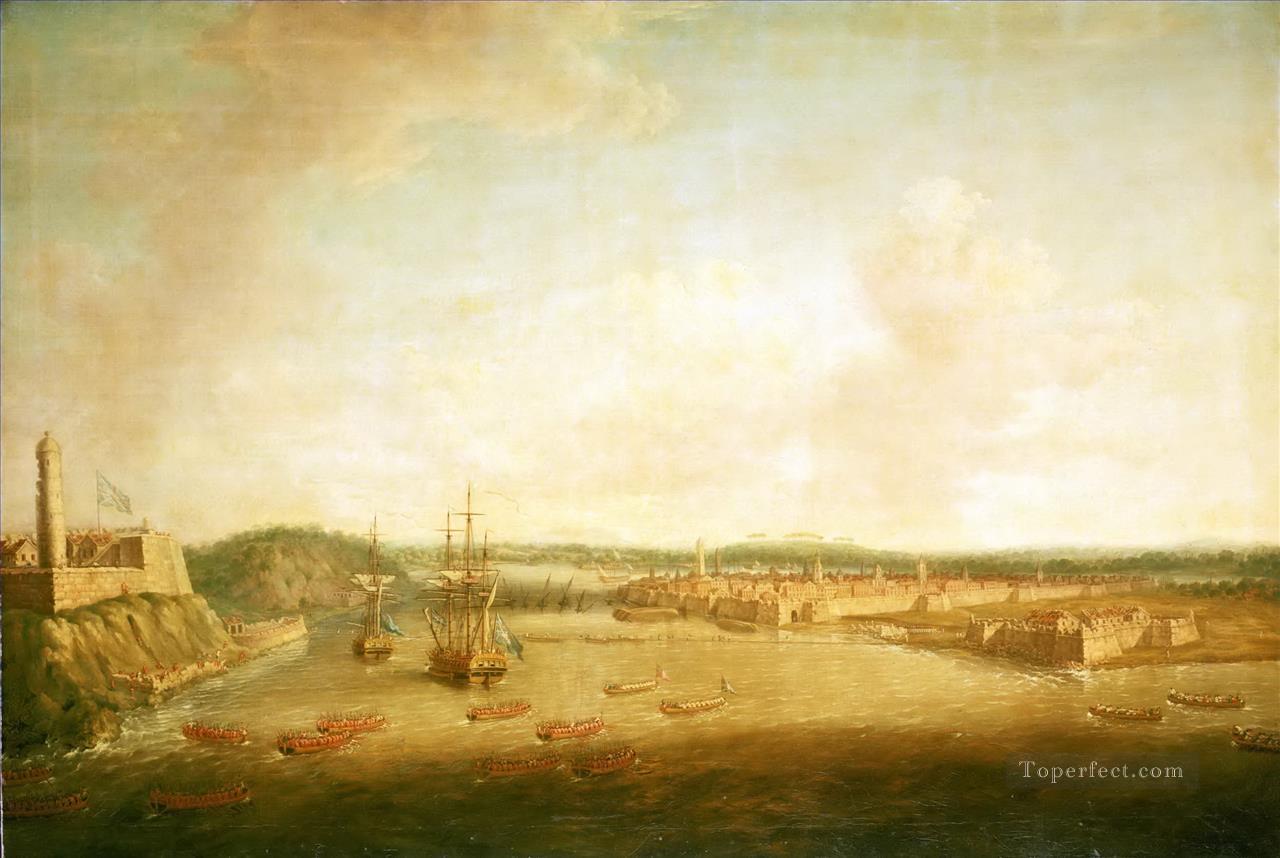 Dominic Serres the Elder The Capture of Havana 1762 Taking the Town Naval Battles Oil Paintings